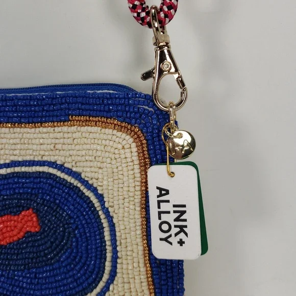 NWT INK + ALLOY LEILA SARDINE SEED BEAD CLUTCH  CROSSBODY BAG PURSE - Picture 13 of 16